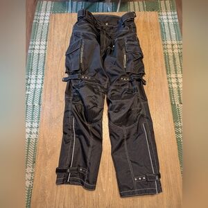 Black HWK Motorcycle Pants - Padded & Vented - Adult XL 30 Inseam
